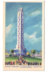 Havoline Thermometer COP Chicago 1933 Postcard Chicago World's Fair #1959 - Picture 1 of 2