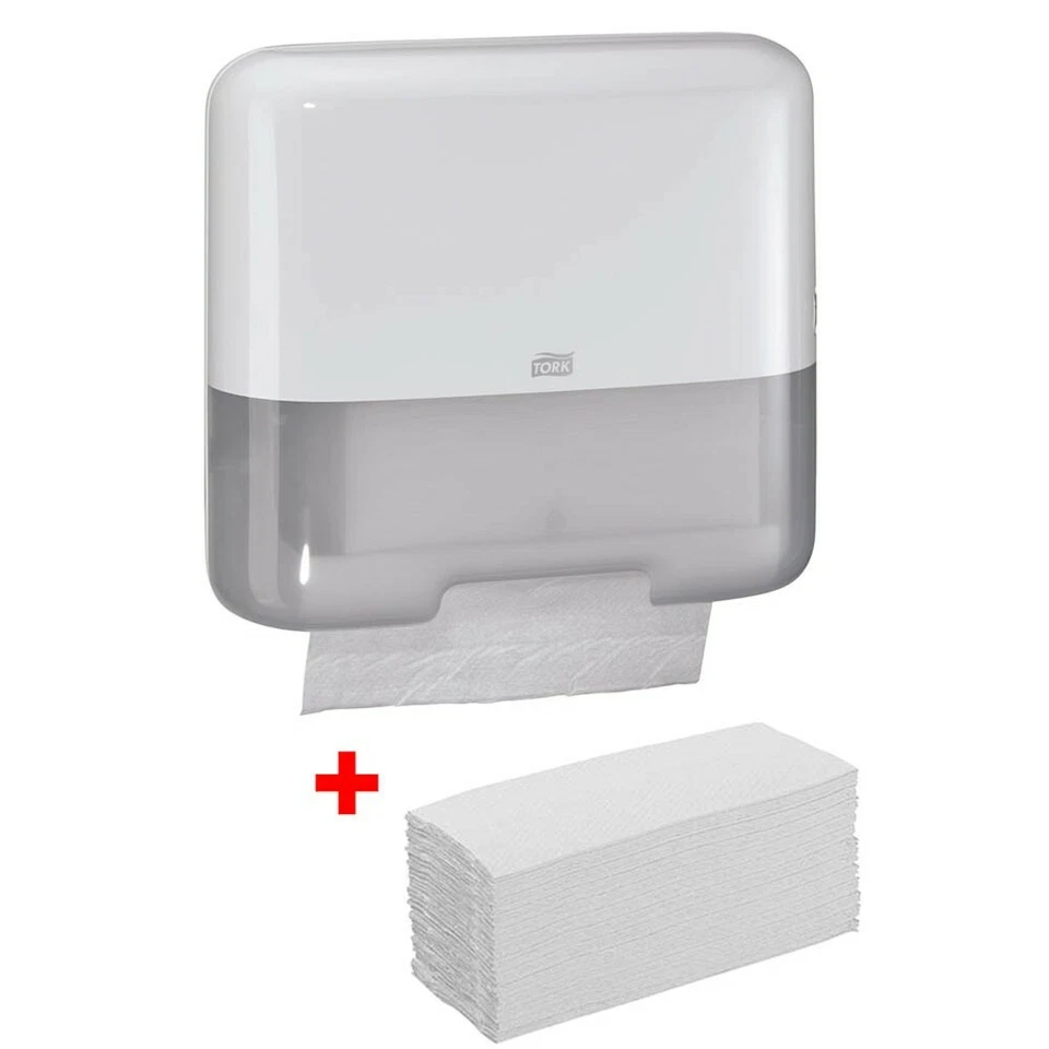 Handtuchspender weiß H3 Mini Elevation inkl. Zickzack-Handtücher Tork