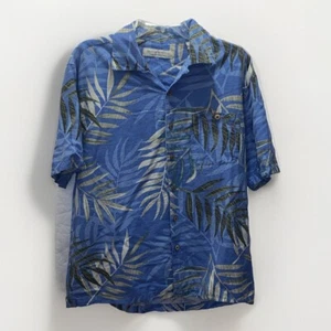 Island Republic Mens Large Tropical Floral Short Sleeve Silk Blend Hawaiian - Picture 1 of 6