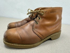 Vintage Wolverine Leather Chukka Oil Resistant Tan Boots Men’s 9 M MADE IN USA - Picture 1 of 13