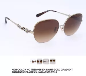 COACH Tea Rose AccentsHC 118B Light Gold Brown Gradient Lens SUNGLASSES GORGEOUS - Picture 1 of 6