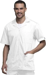 New with tags Cherokee Workwear Men's Zip Front Scrub Jacket - 4300 WHITE XL - Picture 1 of 3