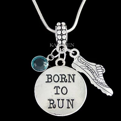~Born to Run Track Running Shoes Charm~ Cross country Marathon Runners Gift Men - Image 1 of 4