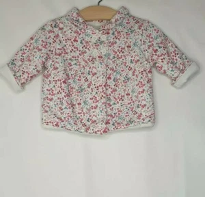 Mothercare Baby Girls Pink Floral Lightly Padded Pea Jacket Coat 0-3 Months - Picture 1 of 6