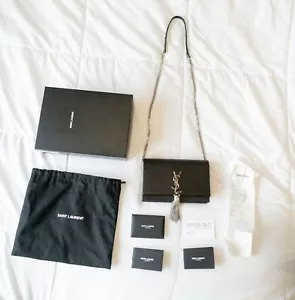Black YSL Black Kate Wallet on Chain with Tassel - Picture 1 of 11