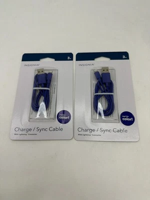 2x Insignia Apple MFi 3' Sync Charge Cable for iPhone 13 12 11 pro XR Xs X 8 7 6 - Image 1 of 3