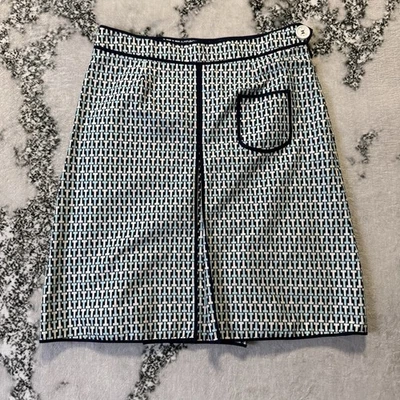Falda Tory Burch Mujer Talla 2 Azul Estampado T Chaumont Jacquard Géminis Elástica Foto 1 de 4