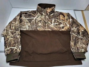 Drake Waterfowl Camo 1/2 Zip Men’s Lrg Advantage Max 4 HD Fleece Jacket - Picture 1 of 7