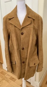 Vintage Herren Gr. 40 Wildleder Leder Blazer Jacke Braun - Bild 1 von 8