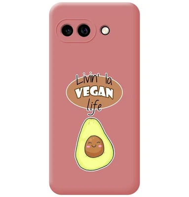 Cover Silicone Liquido Rosa per Google Pixel 9a 5G Disegno Vegan Life Disegni - Immagine 1 di 2
