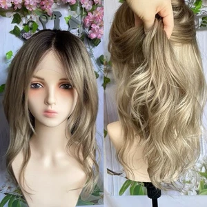18" Natural Warm Blond Dark Roots Echthaar 180% Dichte - Bild 1 von 10