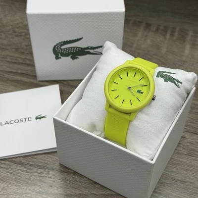 NEW✅ Lacoste 12.12 Yellow Silicone Sports 36mm Women's Watch 2001316 $99 - Image 1 of 4