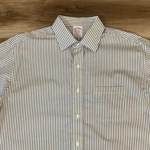 Brooks Brothers Hemd Herren 16,5 - 32 Madison Langarm grau gestreift Stretch - Bild 1 von 10
