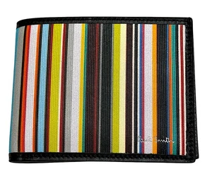 Paul Smith Herren-Geldbörse mit Doppelfaltung Leder mehrfarbig Künstlerstreifen neu 275 $ Box - Bild 1 von 17
