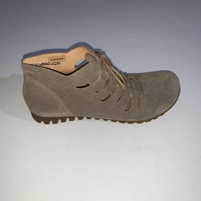 ¡Piensa! Botas Mujer Talla EU 37 US 6.5-7 Taupe Gamuza Con Cordones Tobillo Cómodas 84079 Foto 1 de 4