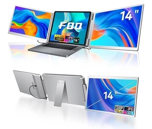 Laptop Screen Extender, 14" FHD 1080P IPS Triple Screen Laptop Monitor Extender - Bild 1 von 6