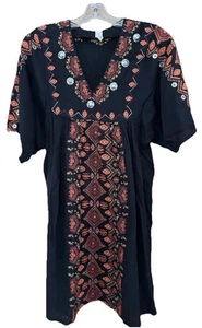 Anthropologie Embellished Dress • XSP • Rala Raga Medallion V-Neck Discontinued - Picture 1 of 16