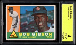 1960 Topps #73 Bob Gibson MBA 4 CENTERED EYE APPEAL NO CREASES - Picture 1 of 2