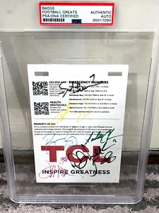 2023 CES Badge Signed Sanders Davis Faulk Theismann Woodson Cunningham PSA DNA - Picture 1 of 7