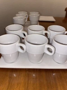 Service Für 11.  Espresso Kaffeetassen. 2 Sets. 11 Tassen & 3 Tabletts - Bild 1 von 5