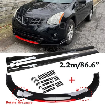 For Nissan Rogue Altima Front Bumper Lip Spoiler Splitter Body Kit &Side Skirts Foto 1 de 4