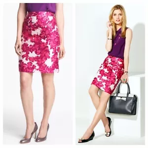 $ 298 Neu ohne Etikett Kate Spade Jordan Baumwolle/Seide Beere stimmungsvoll Blumen Rock Größe 6 - Bild 1 von 12