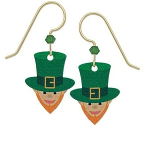 Pendientes perforados Sienna Sky Lucky Leprechaun Día de San Patricio hechos en Colorado - Imagen 1 de 3