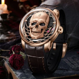 Lucky Harvey Herren Automatikuhr - Skull Modell, einzigartiges 3D Zifferblatt, Luxus Design - Bild 1 von 19