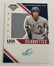 2020 USA Stars & Stripes Baseball Austin Martin Silhouettes Patch Grn Auto /149