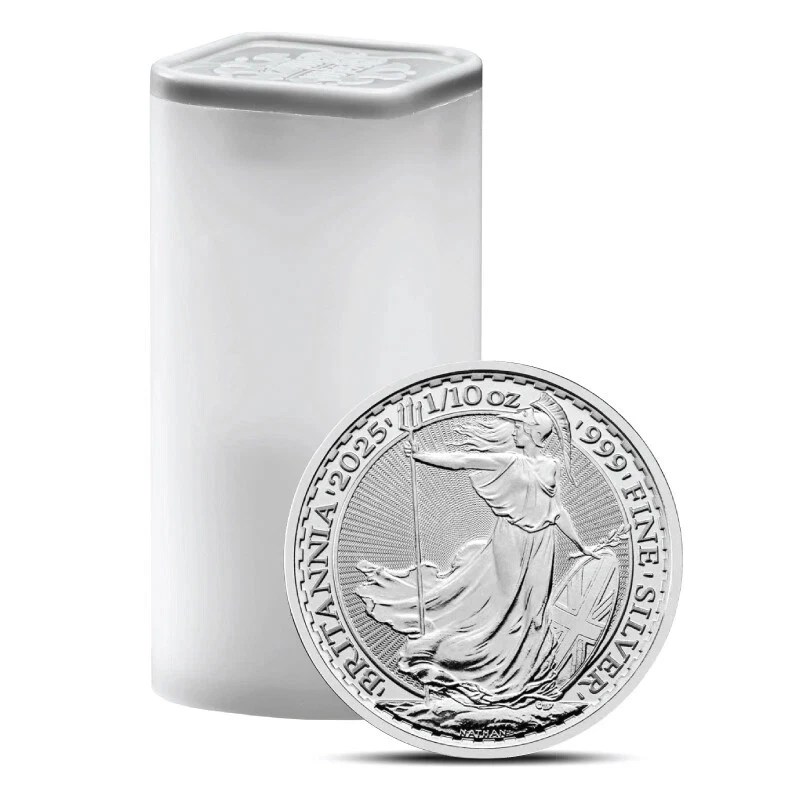 (Tube of 16) 1/10 oz Silver 2025 Royal Mint Great Britain Britannia Coin - Image 1 of 4