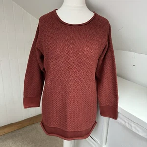 Maglione Peruvian Connection taglia L rosso ruggine Pima cotone maglia grossa maniche lunghe - Foto 1 di 10