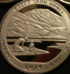 America The Beautiful GEM 2014 S SilverGreat Sand Dunes Quarter Proof -79 Ship - Picture 1 of 2