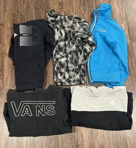 Lot Of 5 NIKE ADIDAS UNDER ARMOUR VANS EDDIE BAUER Athletic Jacket Sweaters Boys - Picture 1 of 12