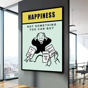 GLÜCK Monopoly Motivation Erfolg Arbeit Zuhause Wanddeko POSTER LEINWAND ed3 - Bild 1 von 6