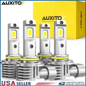 4x AUXITO 9005 9006 LED Combo Headlight Bulbs High Low Beam Kit Cool White - Picture 1 of 19