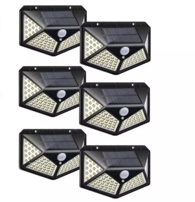 6X FARETTI DA ESTERNO FARETTO CON LUCI LED  PANNELLO SOLARE SENSORE DI MOVIMENTO - Immagine 1 di 4