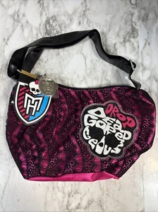 2012 Mattel Monster High Handbag Purse Bag Pink and Black Lace 11” x 6" - Picture 1 of 11