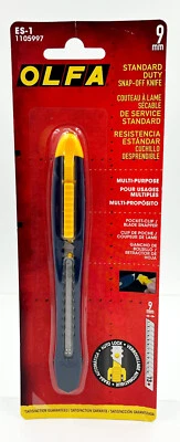 Cuchillo a presión multiusos de servicio estándar OLFA ES-1 9 mm nuevo en paquete Foto 1 de 3
