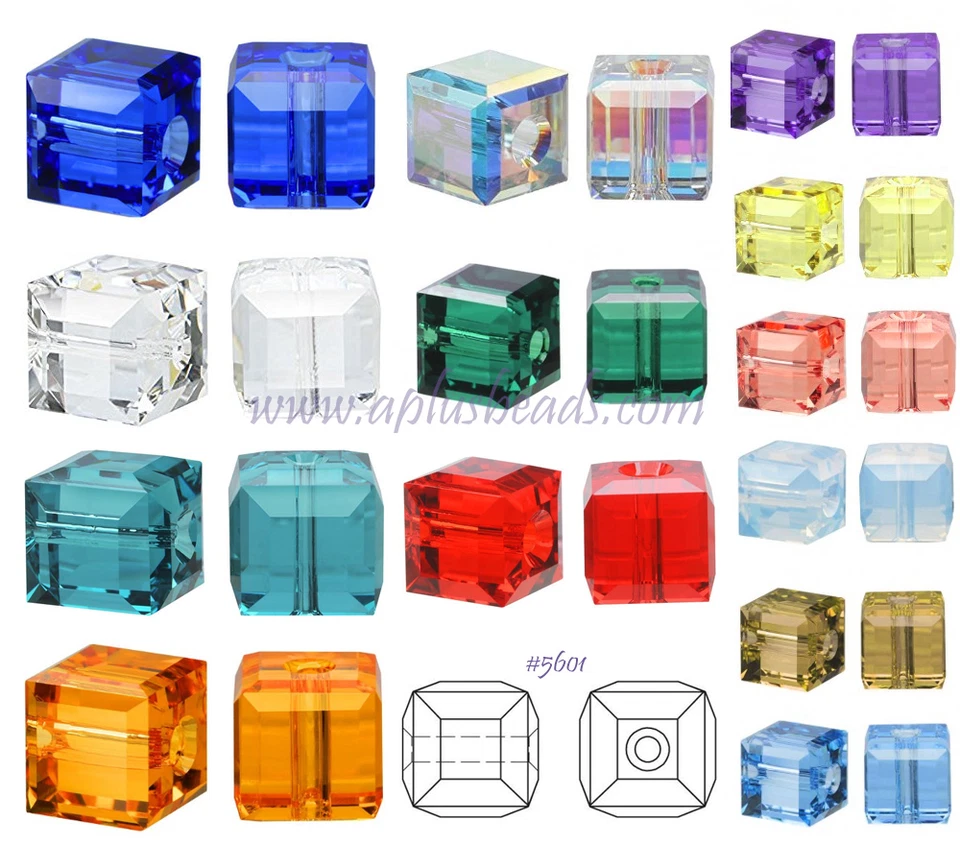 Auténtico #5601 Cristal Swarovski 8mm Cubo Cuentas Cuadradas Elige Colores 2 piezas OFERTA Foto 1 de 1