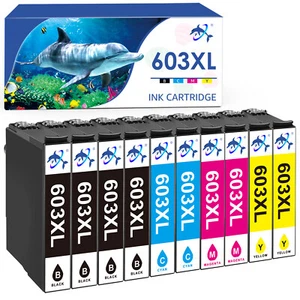 10er Patronen Set kompatibel für 603XL Epson WF-2810 2830 2850 XP-2100 3100 4100 - Zdjęcie 1 z 23