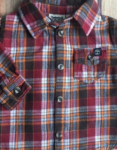 Camisa Timberland Talla 3 6 Bebé Niños Meses Rojo Oscuro Marrón Cuadros Mangas Largas - Imagen 1 de 12