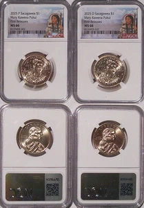 2025 P & D Mary Kawena Pukul Native Sacagawea $1 Dollar NGC MS 66 First Releases - Picture 1 of 2