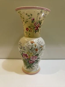 Hallazgo raro - Jarrón floral vintage LAURA ASHLEY HOME, multicolor 10 pulgadas - Imagen 1 de 7