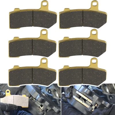 6pcs Front + Rear Brake Pads Kit for Harley Davidson FLHX Street Glide 2008-2015 — 第 1/4 张图片
