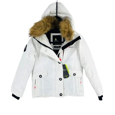 Peak Mountain Giubbotto Parka Sci Bianco Con Cappuccio Per Ragazze Taglia 8 Anni - Immagine 1 di 4