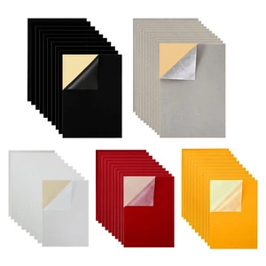 10 PCSSolid Color Adhesive Felt Sheets Soft Velvet Sticky Back Felt for Jewelry - Picture 1 of 17