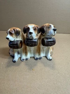 Vintage Keramik Bernhardiner Statue Coin Bank Hunde - Bild 1 von 7