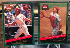 1994 Post Cereal Darren Daulton Phillies #9 and Lenny Dykstra #20 Phillies