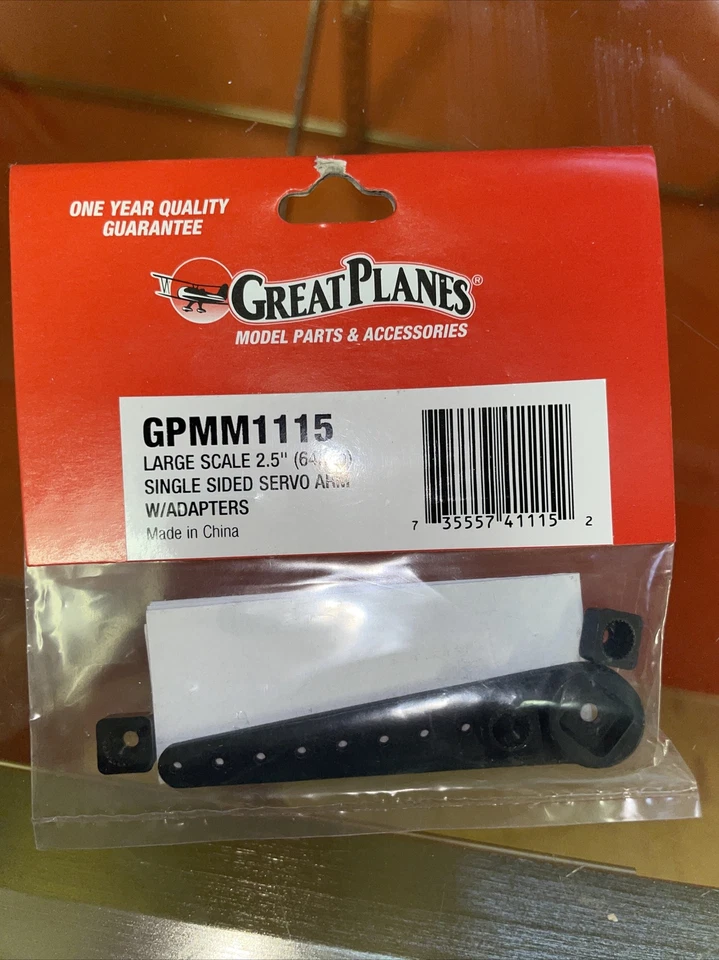 Great Planes GPMM1115 Large Scale 2.5" Single Side Servo Arm W/Adapters • - Image 1 of 1