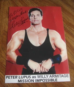 Foto autografiada de Peter Lupus actor 7,25X10 "Misión: Imposible" Willy Armitage - Imagen 1 de 3